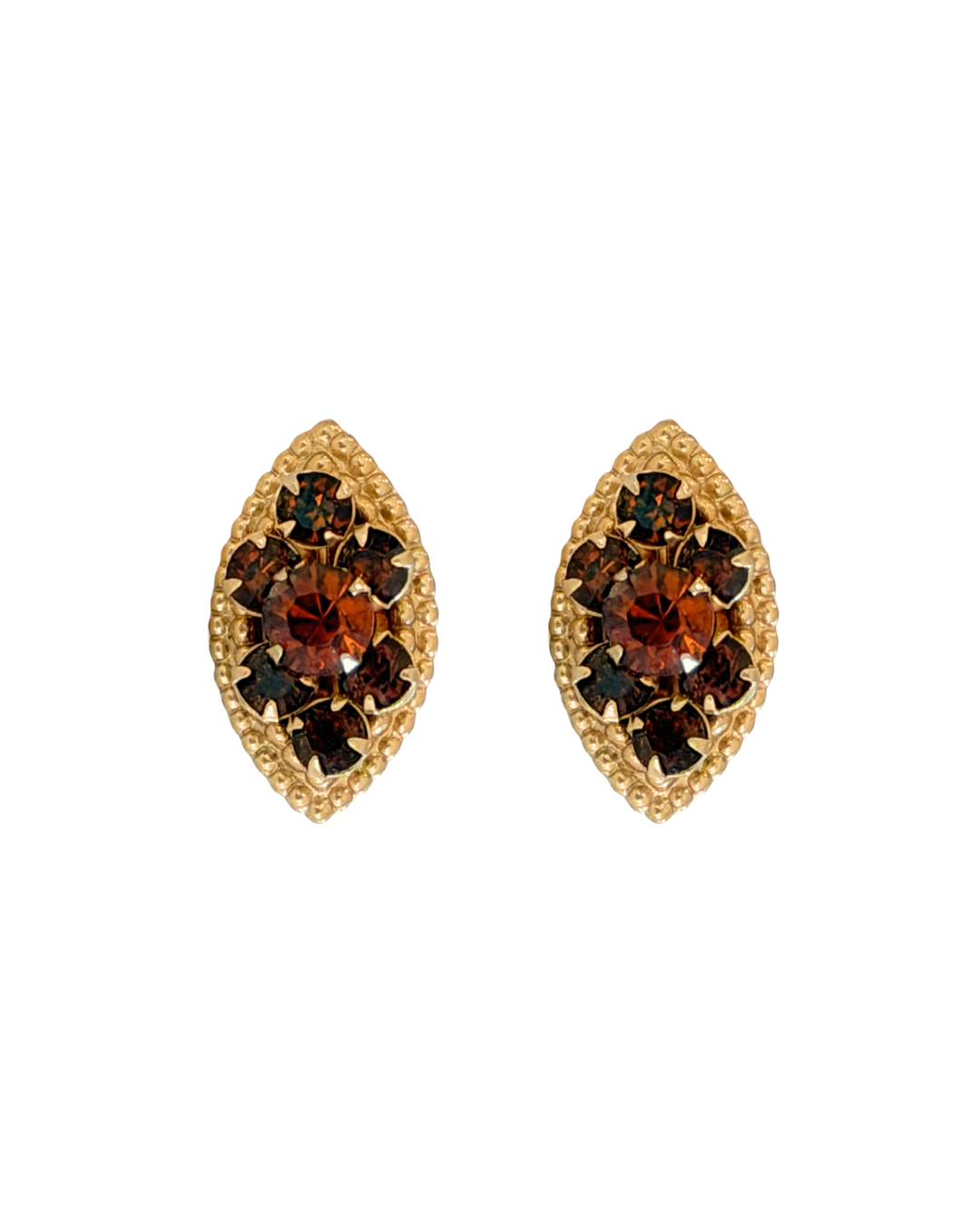 Brown Cluster Earrings