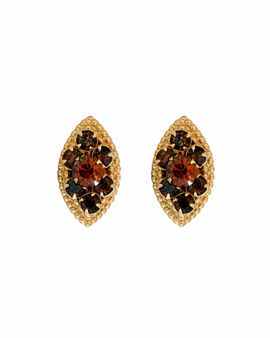 Brown Cluster Earrings