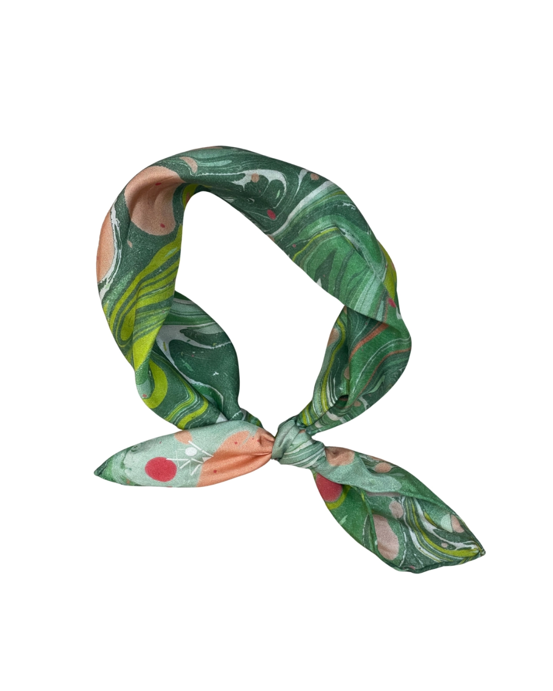 Green Marbled Silk Scarf