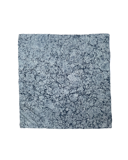 Blue Hand-Marbled Scarf